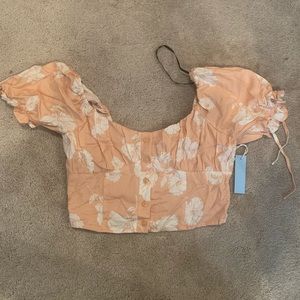 FOREVER 21 PEACH CROP TOP